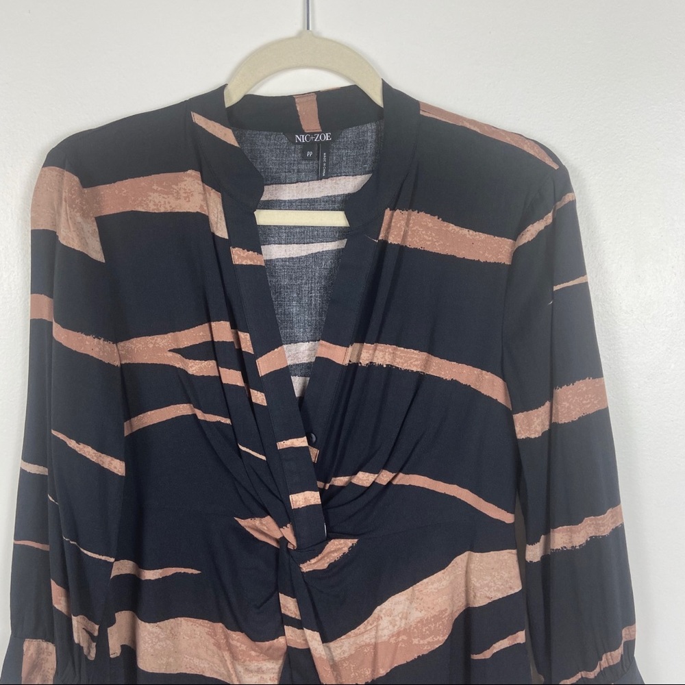 NIC+ZOE Abstract Animal Print Front Twist Top - Picture 6 of 15